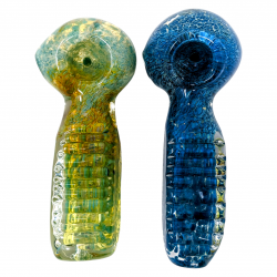 4.5" Fumed & Frit Square Spectacle Body Hand Pipe - 2Pk [STJ138]